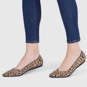 Rothy’s Cheetah Print The Point Knit Flats Size 8